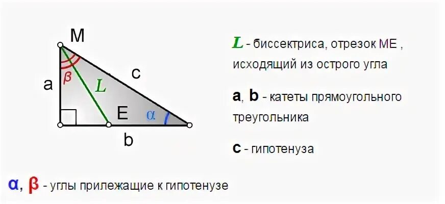 Что такое катет гипотенуза биссектриса. Катеты прямоугольного треугольника. Катет и гипотенуза прямоугольного треугольника. Биссектриса в прямоугольном треугольнике.