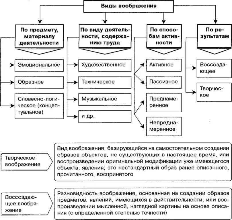 Типы воображения в психологии. Классификация видов воображения в психологии. Виды воображения в психологии таблица с примерами. Общая характеристика воображения. Виды и свойства воображения. Норма воображения