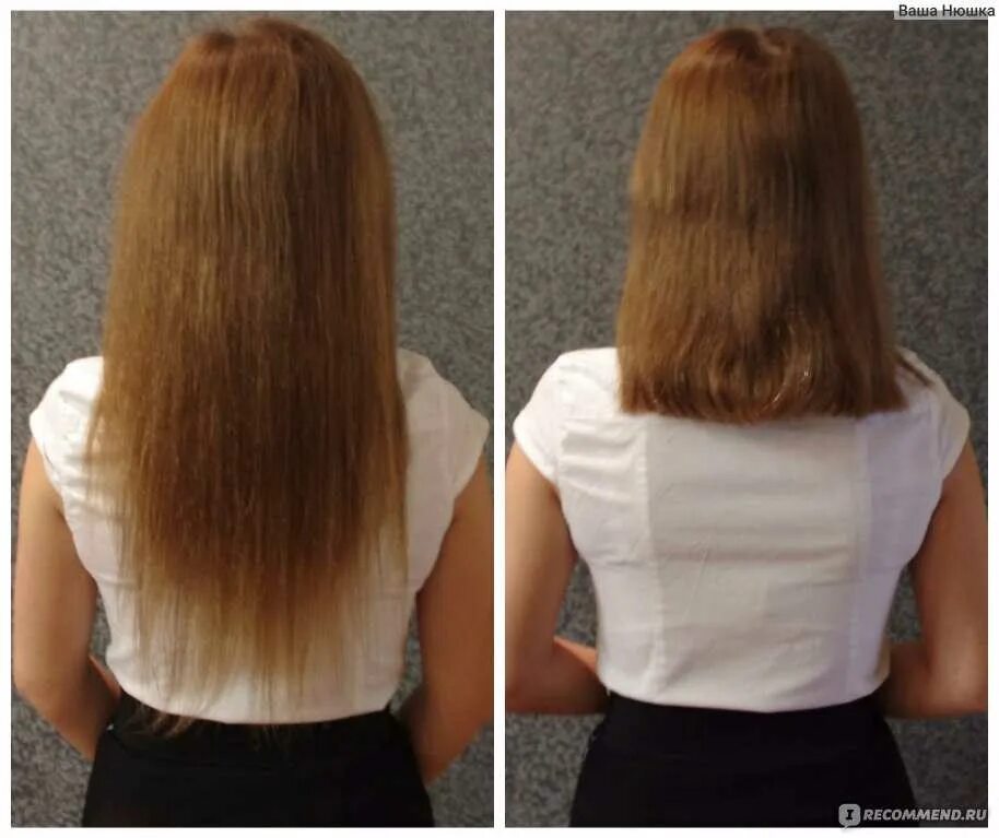 Стрижка кончиков до и после. Сломанные концы. Ломкие и секущиеся волосы. Посеченные волосы. Секущиеся концы.