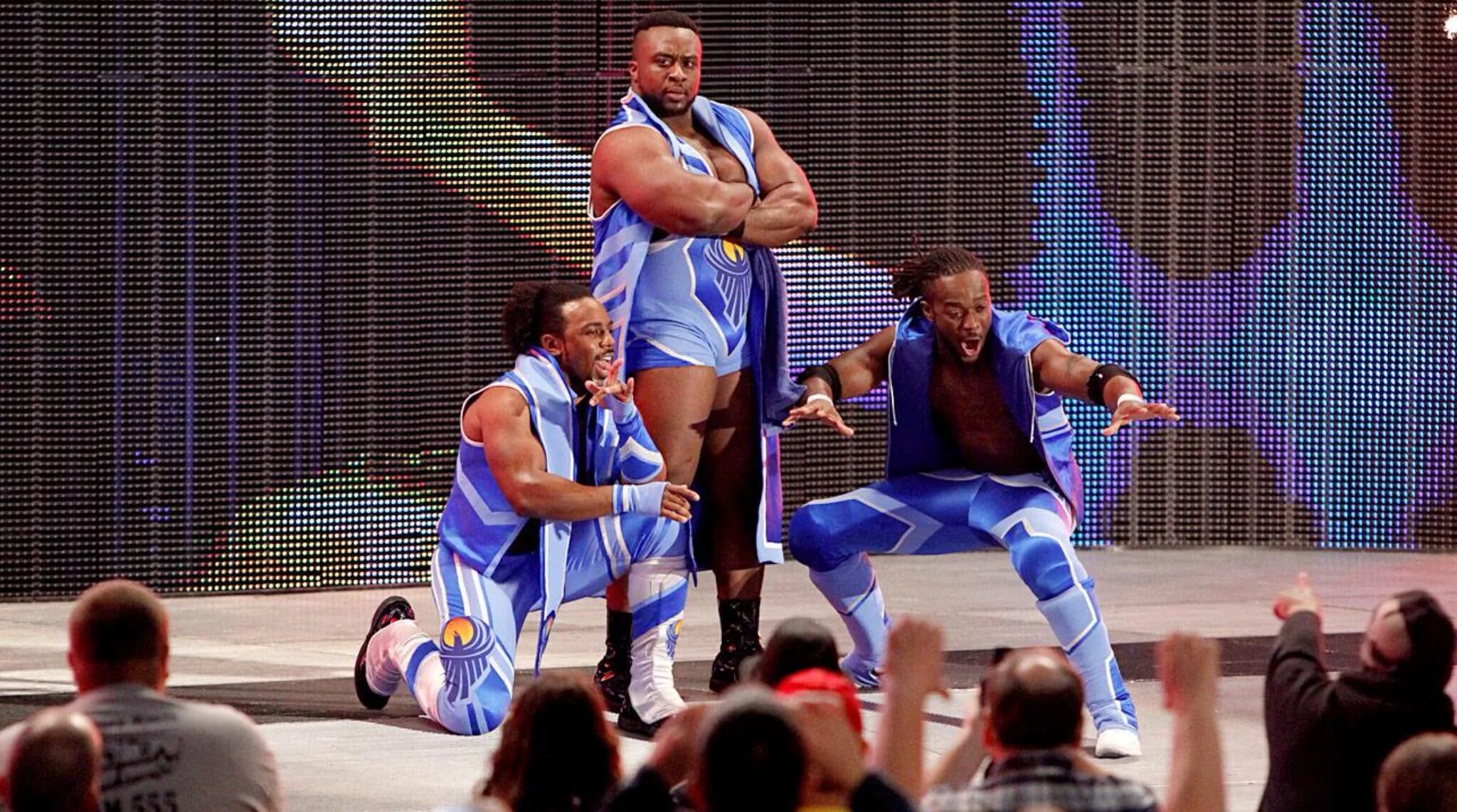 Know the new day. New Day WWE. New Day телепередача. Wwe2023 Roster. Сила позитива New Day WWE.