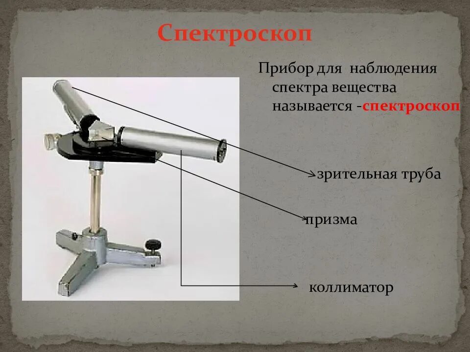 Чем отличается спектроскоп. Спектральные приборы спектроскоп. Приборы для исследования спектров спектроскоп, спектрограф. Прибор двухтрубный спектроскоп. Спектральный аппарат коллиматор.