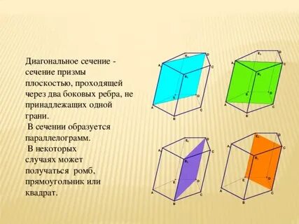 Сечение прямой призмы