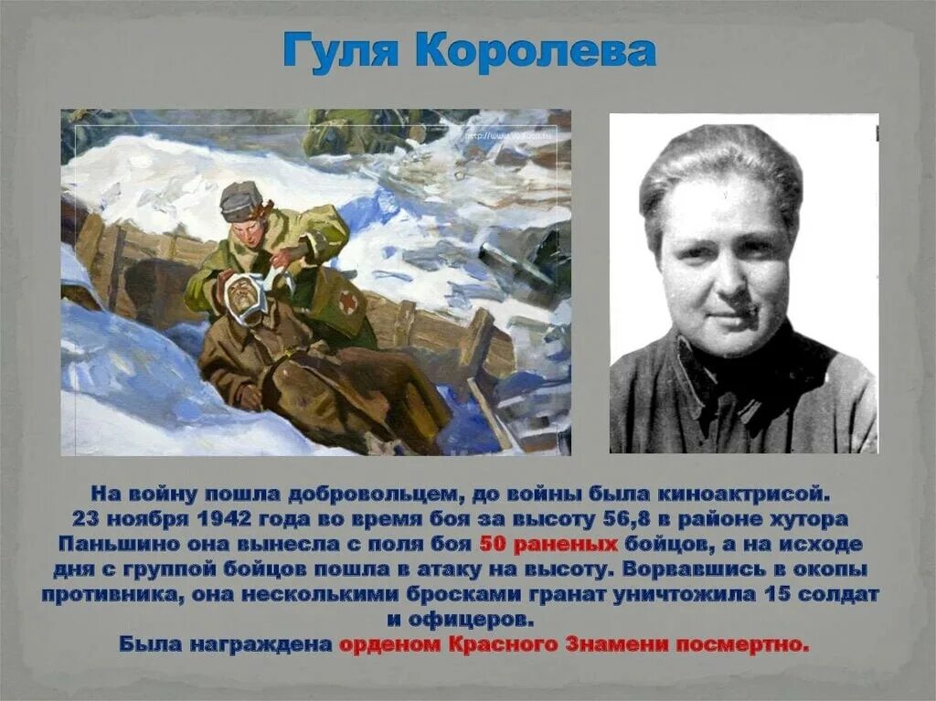 Сталинград битва герои. Гуля королева герой сталинградской битвы. сталинградская битва (17.07.1942-02.02.1943). герои сталинградской битвы и их подвиги.