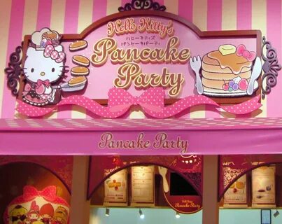 hello kitty's pancake party, hello kitty cafe japan, hello kitty cafe....