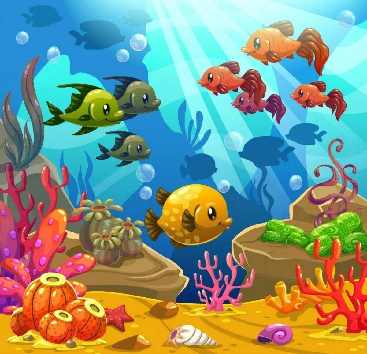 Подводный мир детского сада. Морское дно мультяшное. Подводный мир для детей. Подводный мир рисунок. Мультяшные морские обитатели.
