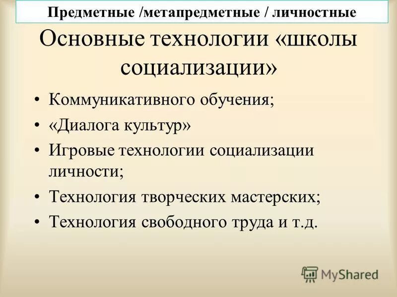 Современные технологии социализации