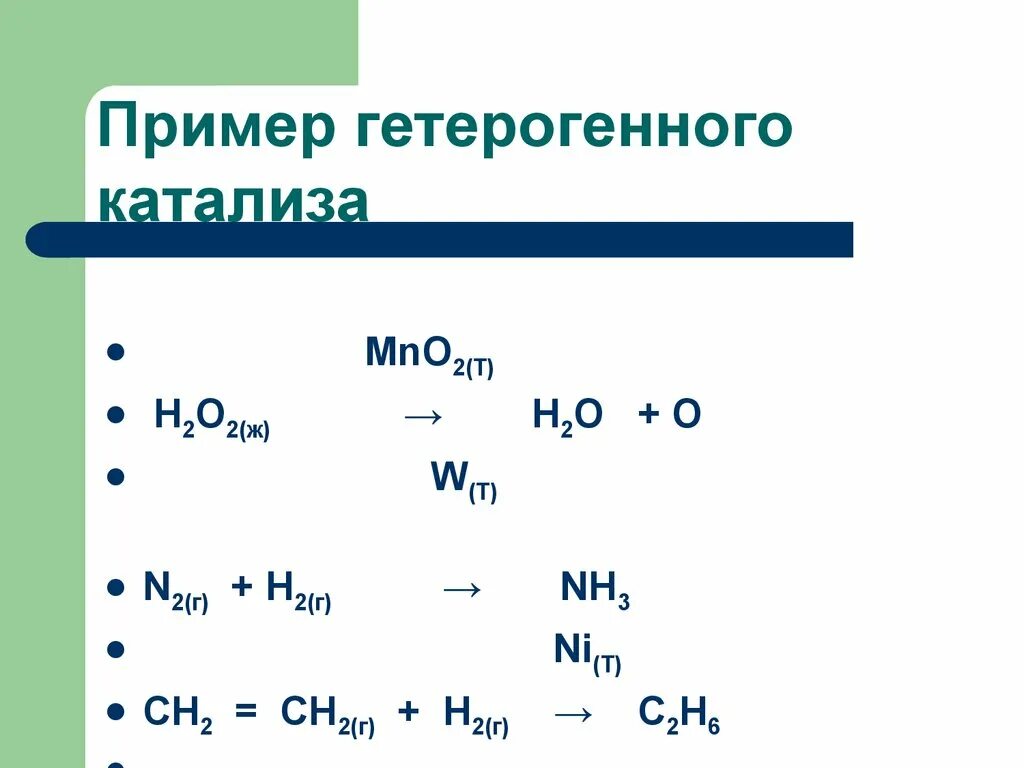 N2 h2 гетерогенная реакция