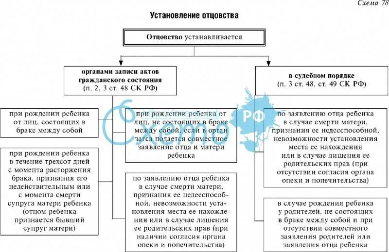 Юридический факт установления отцовства. Порядок установления отцовства таблица. судебная процедура установления отцовства таблица. презумпция отцовства схема. схема добровольное установление отцовства.