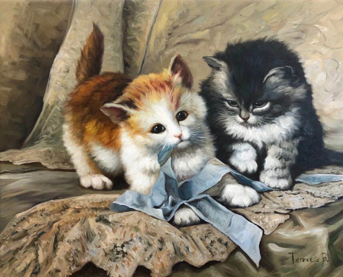 Картины котят. Котенок живопись. Картина котики. Котики на холсте. Котята живопись маслом.