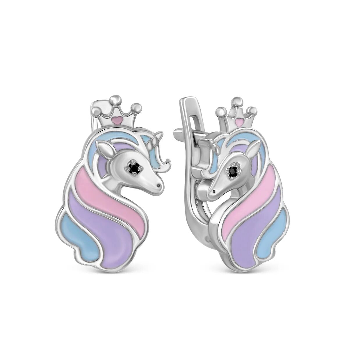 Серьги алькор 02-1195/00ks-00. Сережки для детей с единорогом. Серьги единороги. Серьги единороги золото детские. Сережки единорожки серебро.