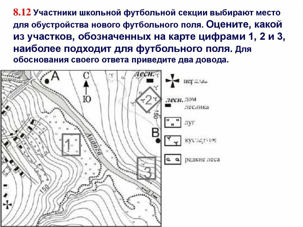 Обозначение цифр на карте