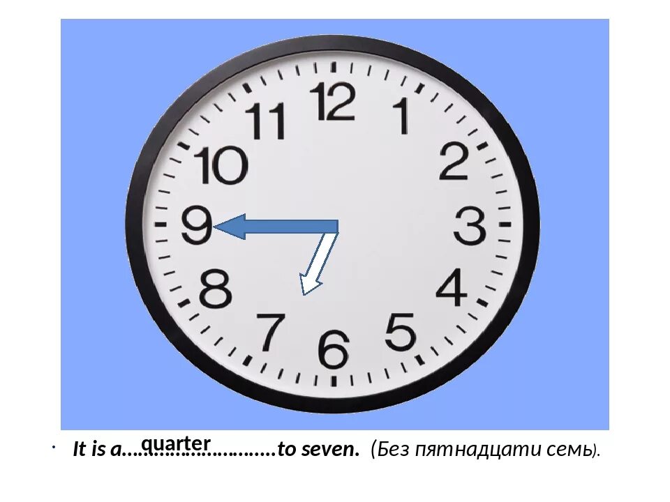 Четверть седьмого это. Часы без пятнадцати. Часы без пятнадцати семь. Часы на полшестого. Пол шестого.