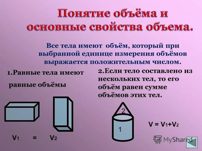 Объем тела. Понятие объема тела. Объем объемных тел. Объем тела геометрия.