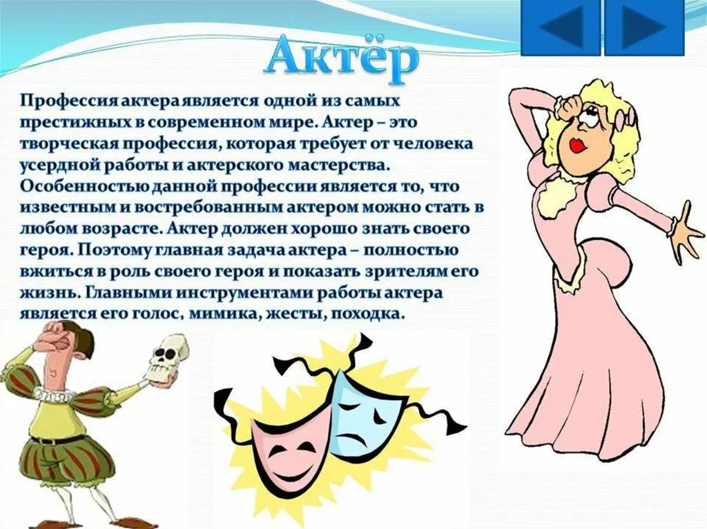 Артистов хочу стать. Профессия актер. Профессия актер презентация. Профессия актриса описание. Профессия актриса презентация.