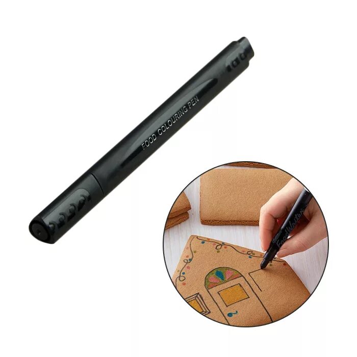 Черный фломастер. Маркер для украшения десертов. Пищевые фломастеры. Съедобные фломастеры. Маркер чёрный 23122z.