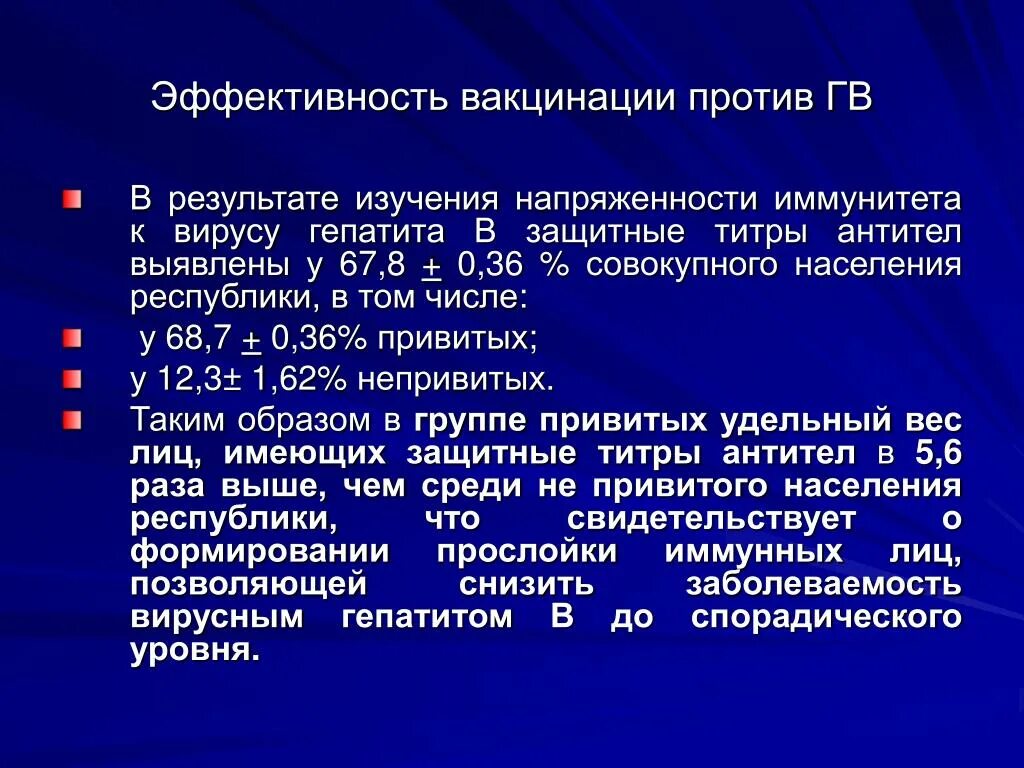 Вакцинопрофилактика нмо тест. Напряженность иммунитета к вирусному гепатиту в. Иммунитет после вакцинации гепатита в. Напряженность иммунитета к вирусу гепатита в. Эффективность иммунизации против гепатита.