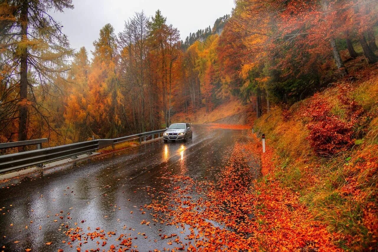 It is raining in autumn