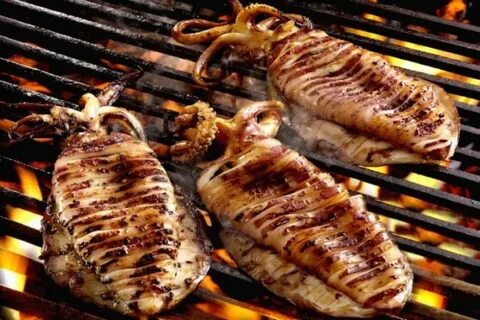 Кальмар на мангале на решетке рецепт
