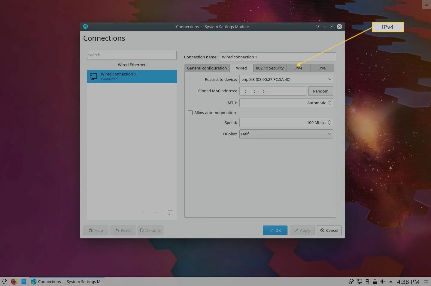 Wired connection is. Connection manager linux. wired connection linux.