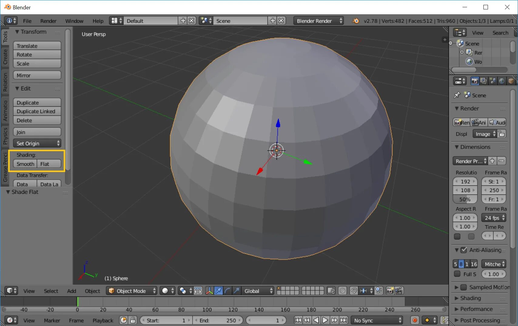 Blender шейдинг. Smooth shading в блендере. Сфера в блендере.