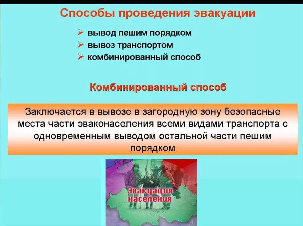 Виды эвакуации в зависимости от сроков проведения. Принципы и способы эвакуации. Защита населения путем эвакуации. Порядок и способы проведения эвакуации. Порядок организации эвакуации.