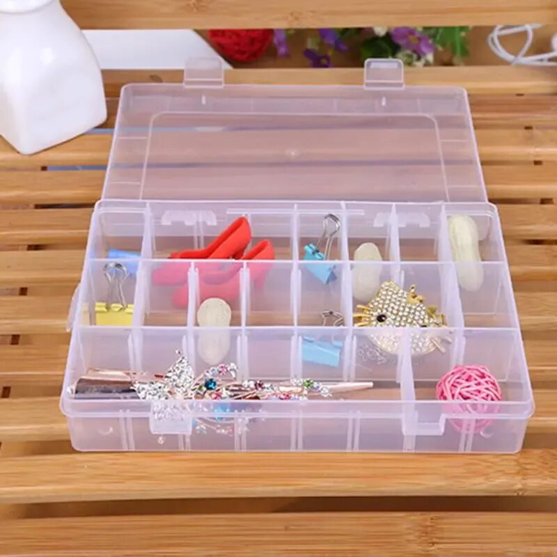 Jewelry box adjustable storage container compartment transparent plastic storage box component screw holder display container. Органайзер пластиковый с крышкой с разделителями 320x50x30. Органайзер для мелочей. Коробка для мелочей архимед. Ящик для блёсен (10 больших, 36 малых ячеек).