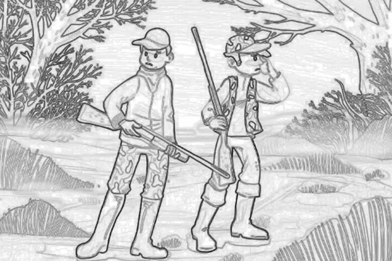 карикатуры на охотников. головоломки найди животных. охотник иллюстрация. опасность для охотника загадка. где охотник на картинке.