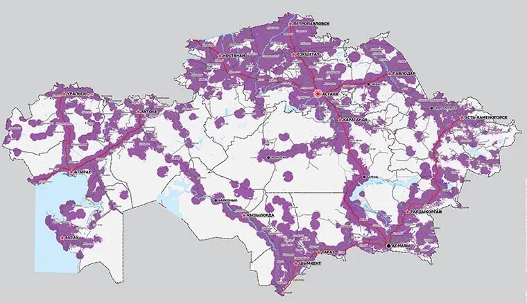Зона покрытия в Казахстане карта. Зона покрытия Билайн Казахстан на карте. Зона покрытия теле2 в Казахстане карта. Казахстан зона покрытия операторов сотовой связи. 4g казахстан