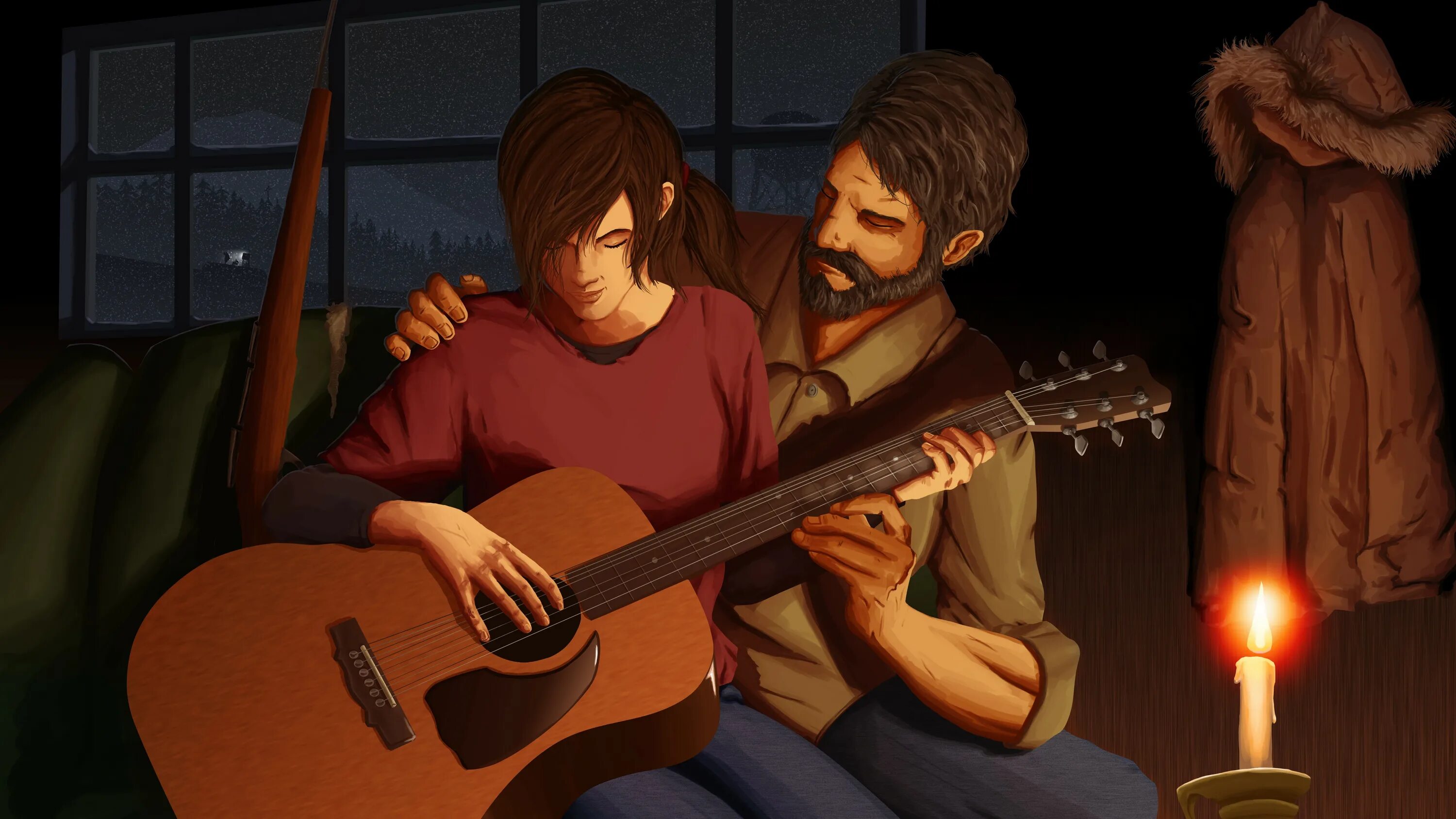 Песня two of us. The last of us 2 Элли арт с гитарой. Гитара the last of us 2.