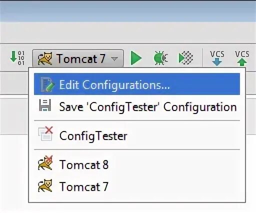 Edit configurations