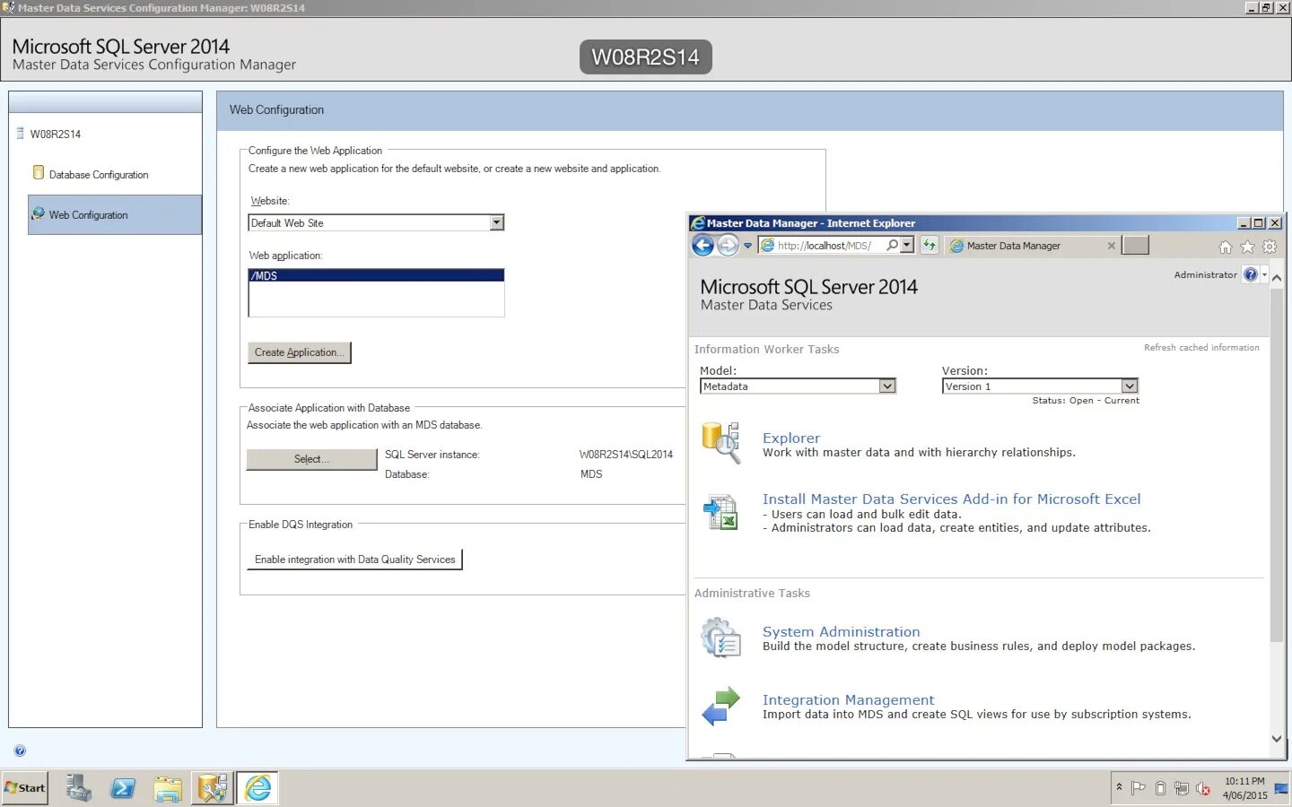 Microsoft data services. Master data services.