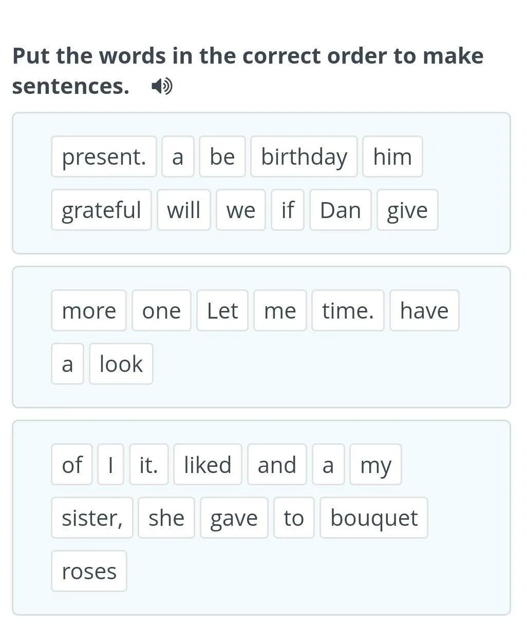 Number the events in the correct order. Number the events in the correct order