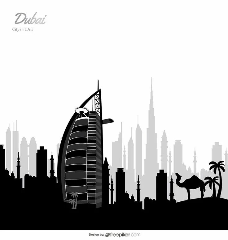 Skyline travel. Дубай силуэт вектор. Силуэт города. Архитектурный силуэт города. Силуэты архитектуры Дубай.