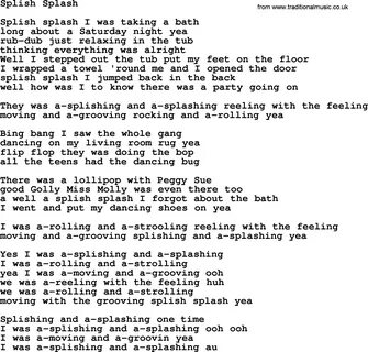 Splish Splash, by The Byrds - lyrics with pdf.