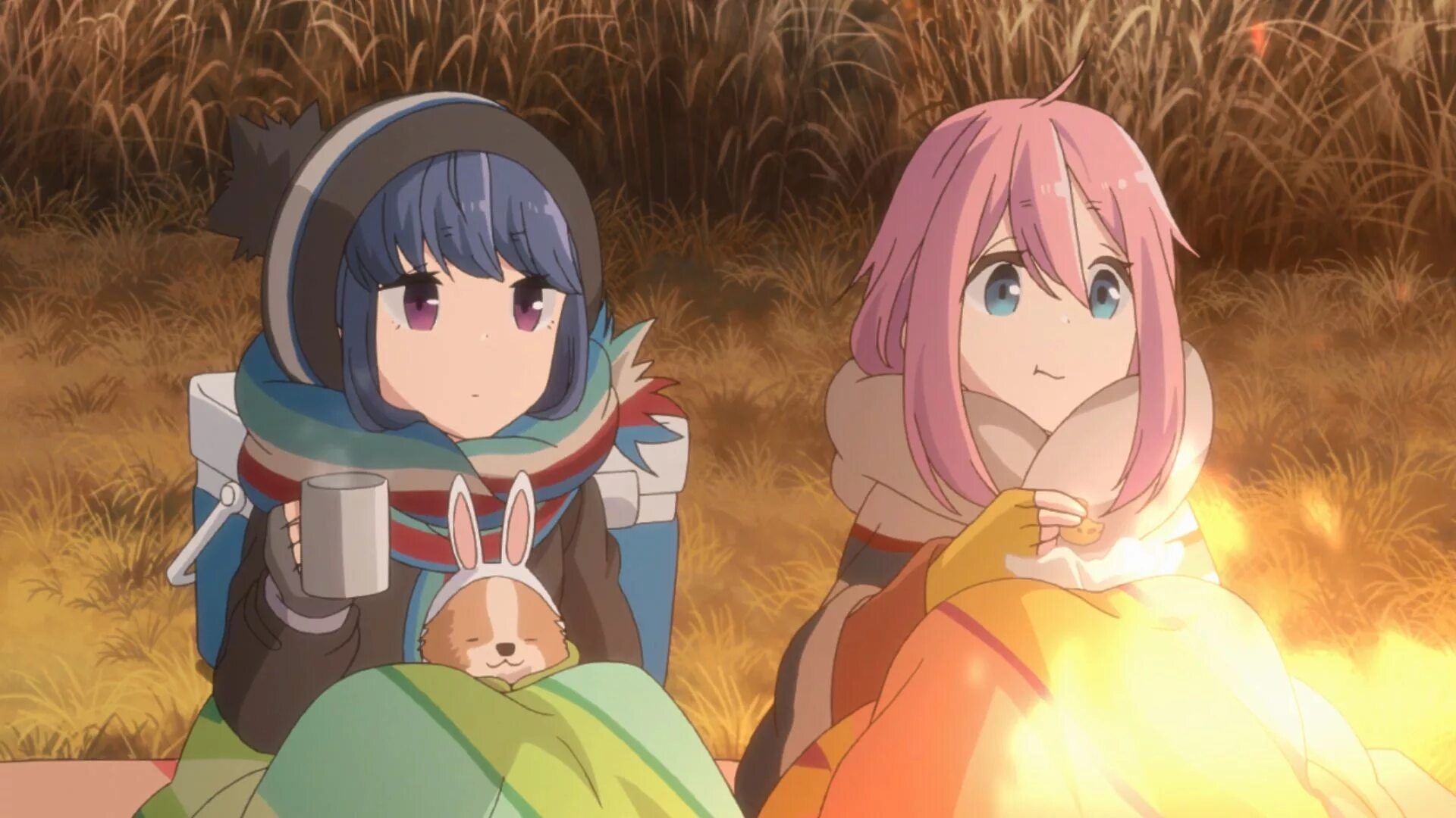 Лагерь на свежем воздухе Yuru Camp. Yuru Camp персонажи. Yuru camp