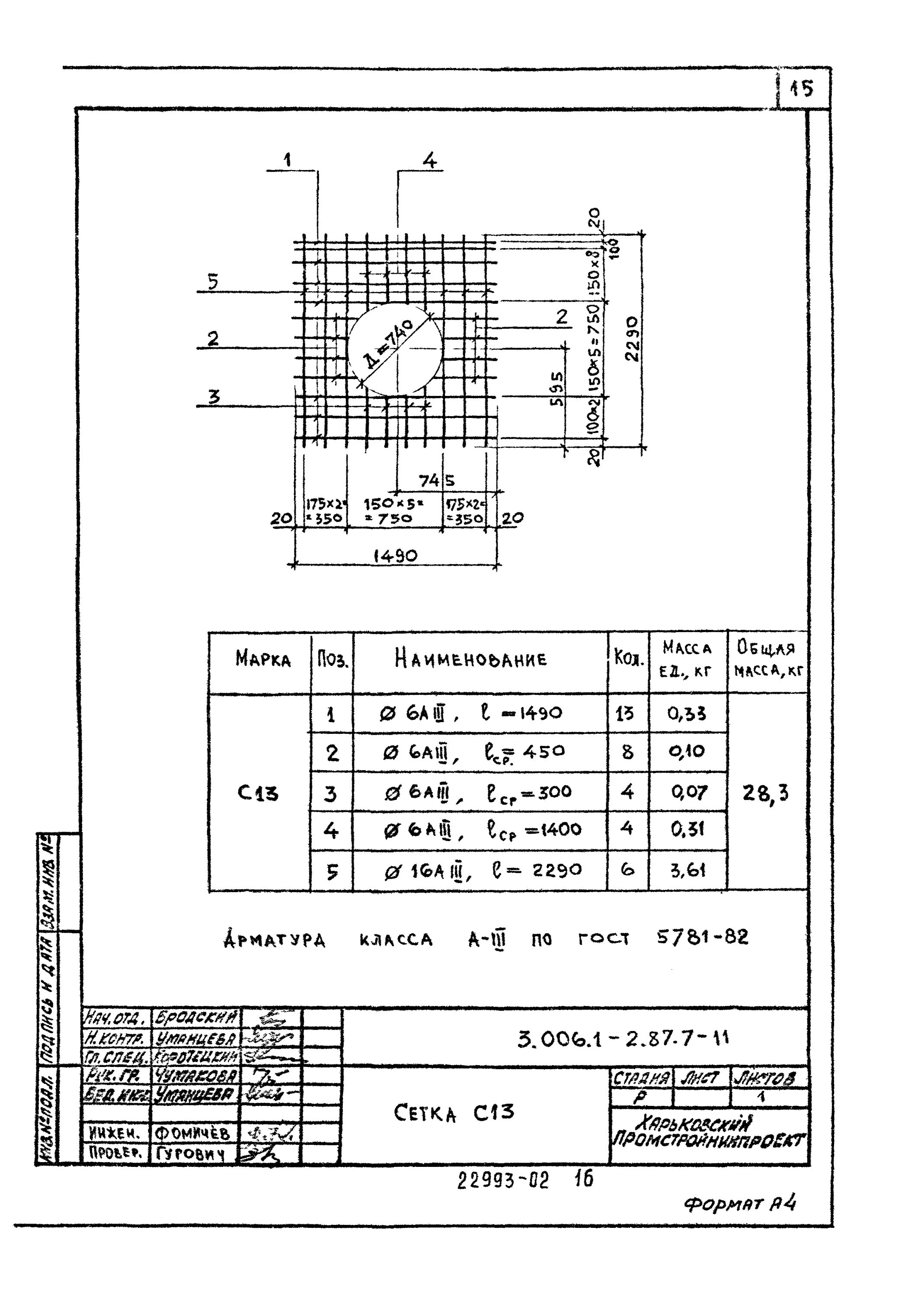 Арматурная сетка с13 выпуск 3.006.1-2.87-9. 3.006.1-2.87 Плиты.