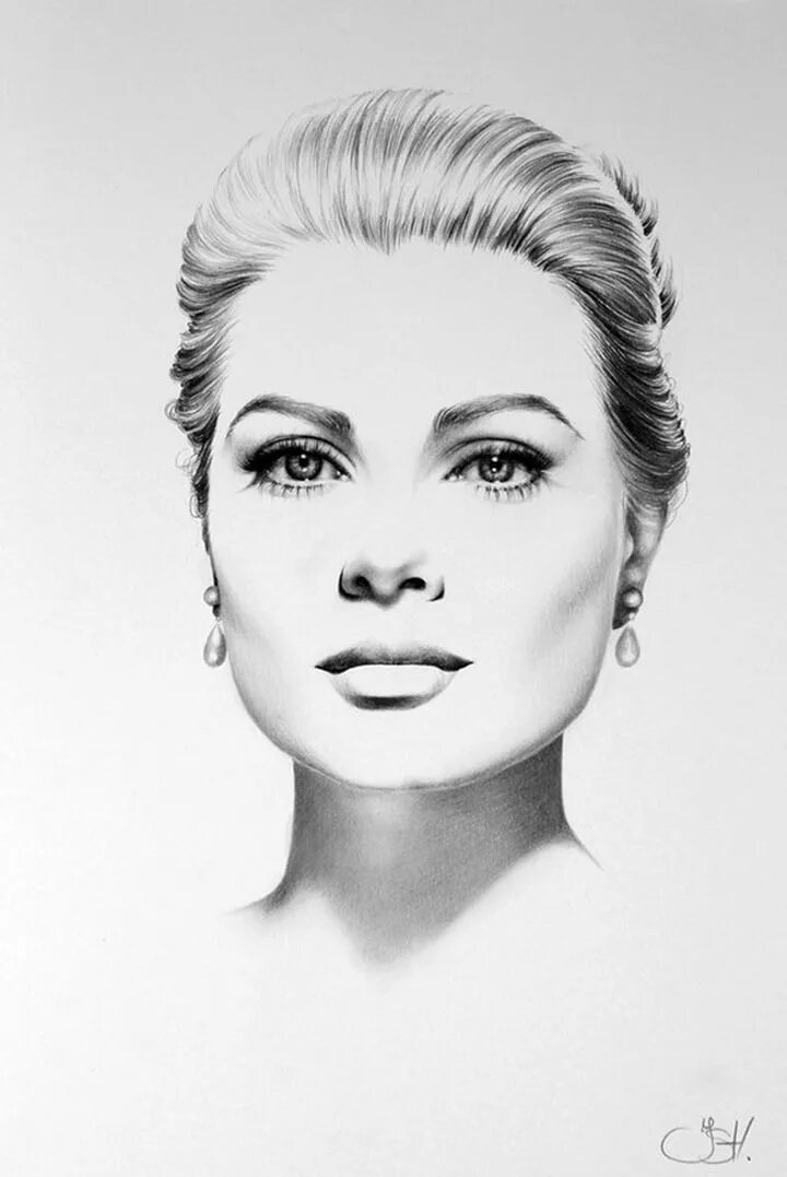 Образ карандашом. Портрет Грейс Келли. Грейс Келли арт. Grace Kelly карандашный портрет,. Илеана Хантер.