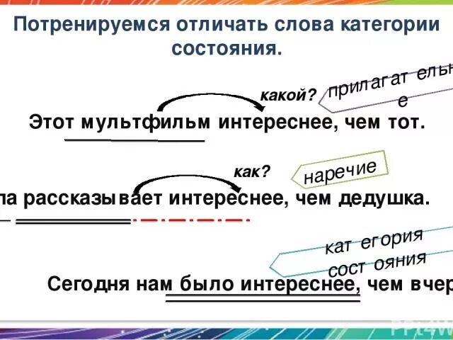 Наречие краткое прилагательное и категория состояния. Как отличить наречие от категории состояния. Слова категории состояния наречия. Слова категории состояния наречия и краткие прилагательные.