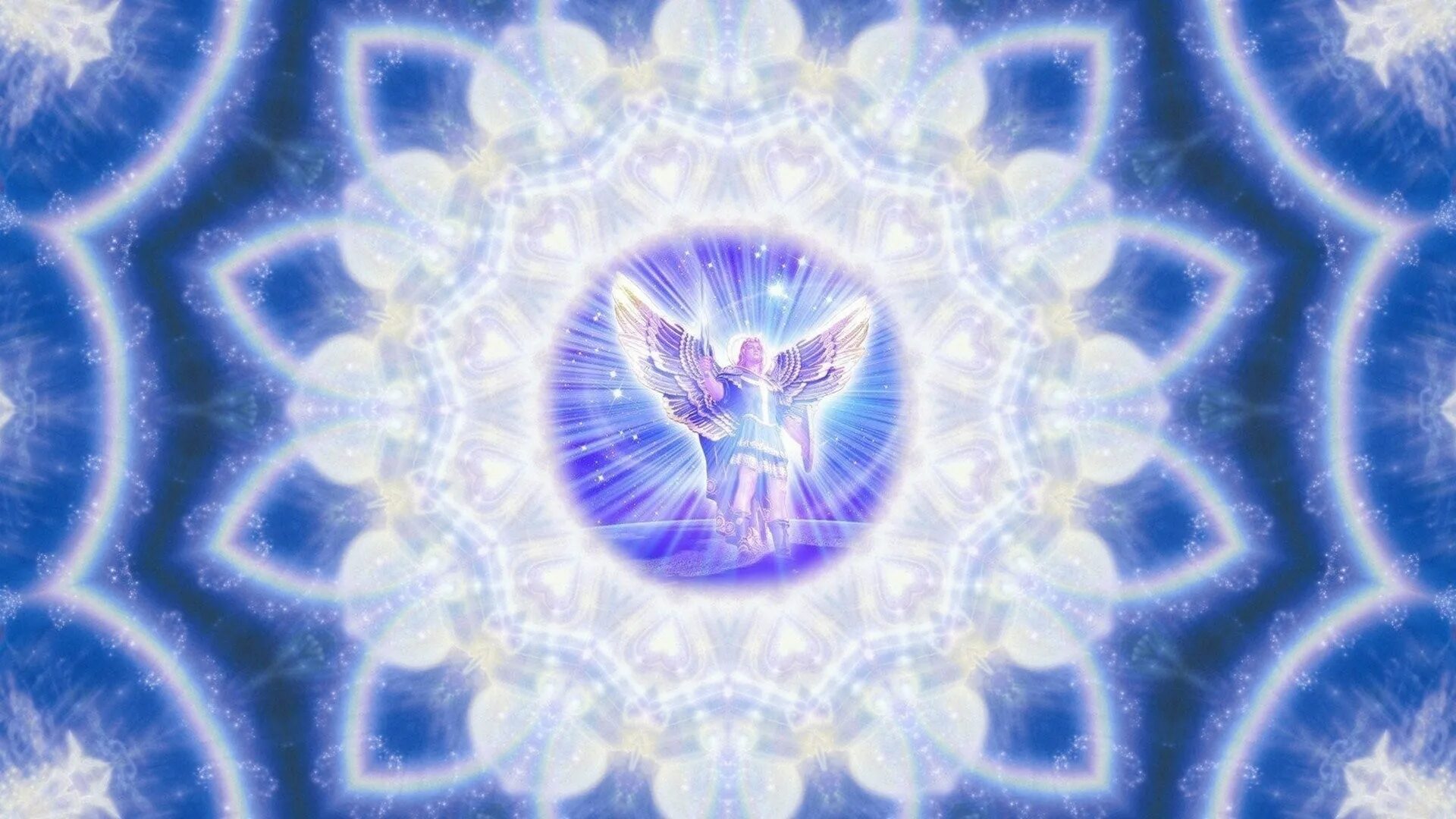 Волшебное исцеление. Мандала Архангела Михаила. Мандала магический круг. Эзотерический фон. Ангельская энергия.