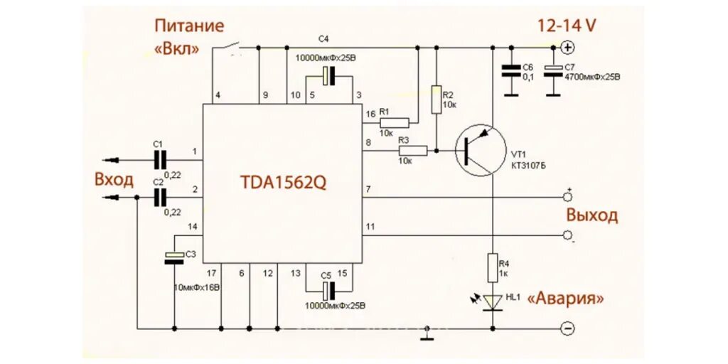 Схема усилителя для сабвуфера. Схема самодельного автомобильного усилителя. микросхема усилителя звука на сабвуфере. усилитель для сабвуфера в машину схема. усилитель тда 1558q.