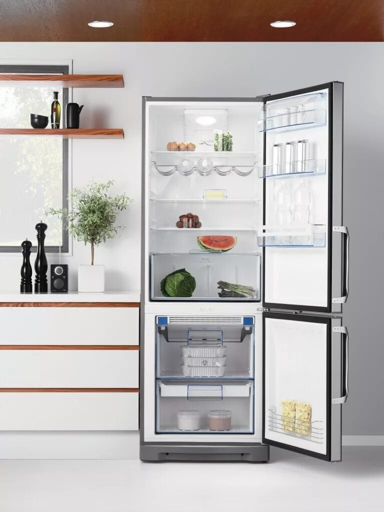 Холодильник. Открытый холодильник. Стильный холодильник. Холодильник на кухне. Какой холодильник лучше купить в 2024