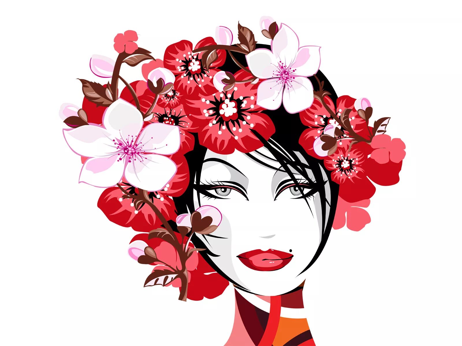 Цветы для женщины. Лицо девушки в цветах. Красивые лица девушек. Девушка с цветами рисунок. Портрет в цветах.