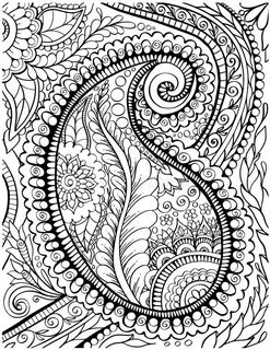 пейсли раскраска книга страница. zentangle контур для раскраски страниц ind...