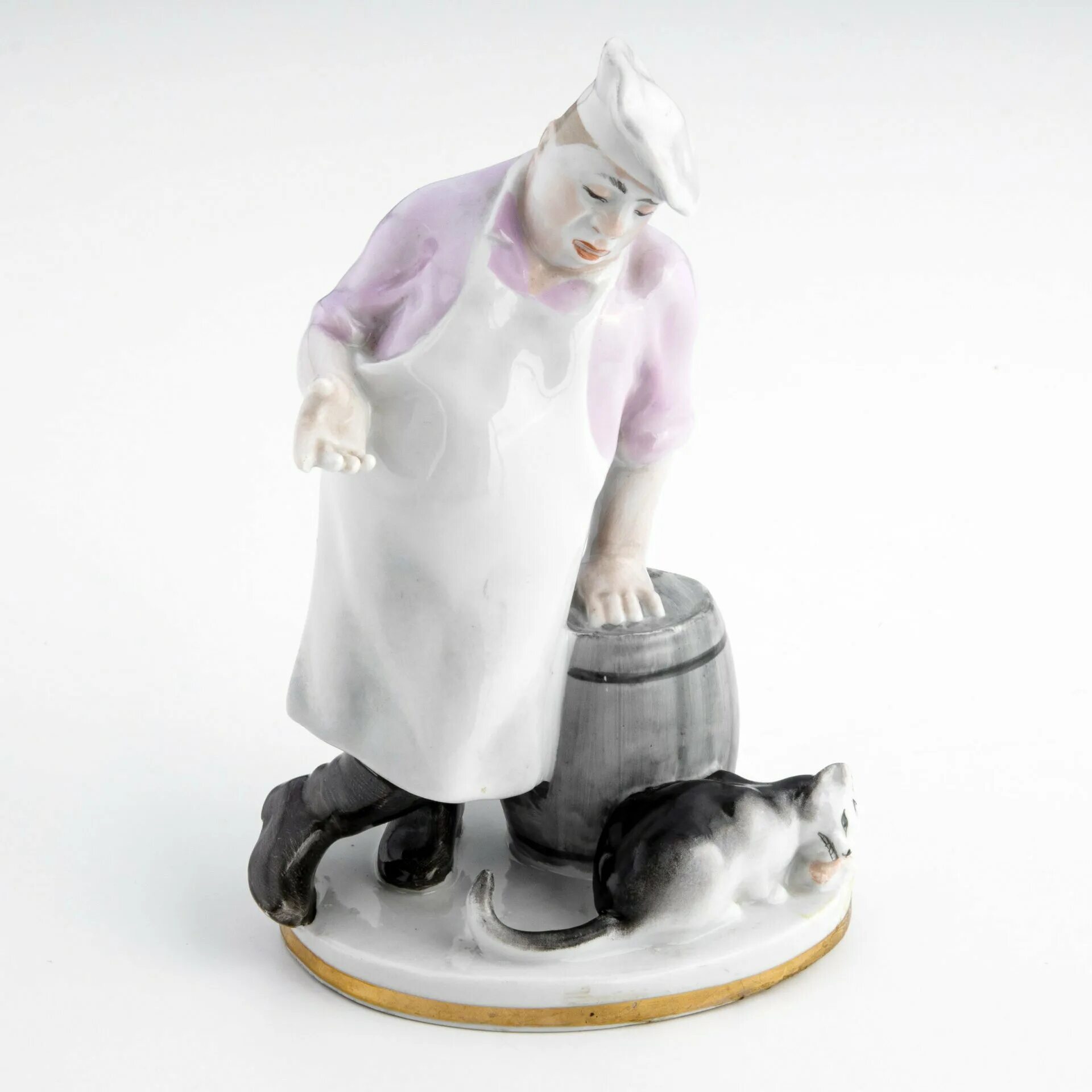 А васька слушает да ест статуэтка. Статуэтка повар и кот лфз. Фарфоровая статуэтка"кот и повар"лфз 1960годы. Статуэтка повар и кот. Статуэтка повар и кот.