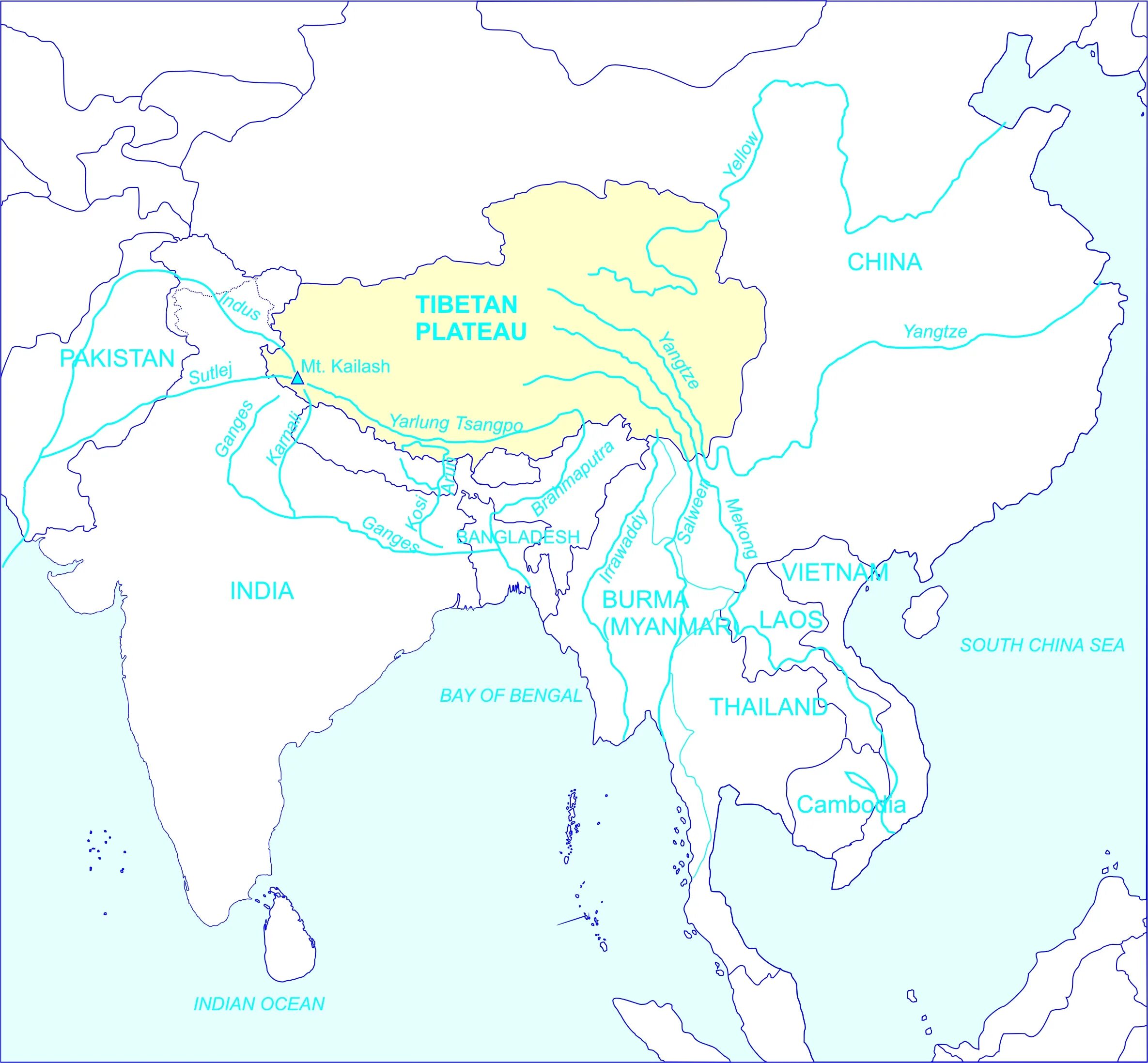 Реки Азии на карте. Основные реки зарубежной Азии на карте. Крупные реки зарубежной Азии на карте. Крупные реки Азии на карте.