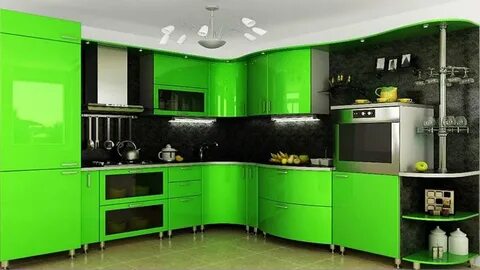 Кухни в зеленом платье