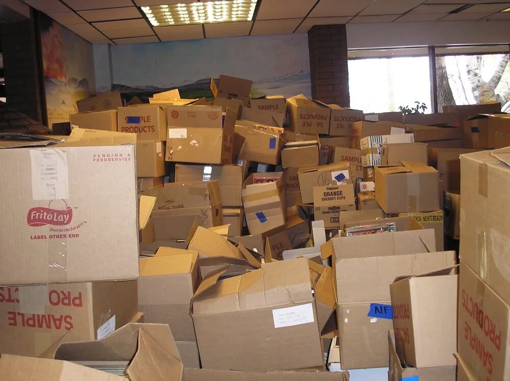 Moving as one. Labeled box when moving.