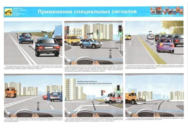 Использование специальных сигналов. Плакаты пдд для автошкол. плакаты для автошколы. применение специальных сигналов. стенды по пдд для автошколы.
