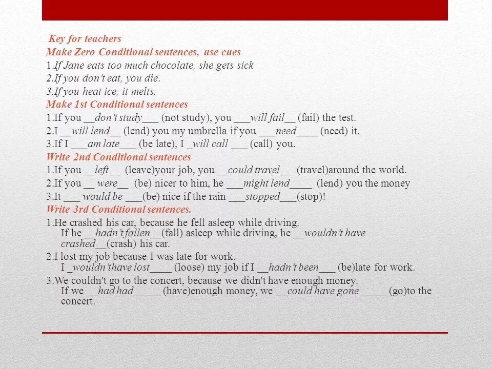 Make Zero conditional sentences use cues. Conditional sentences Zero использование. Make the first conditional sentence. Conditionals в английском упражнения. Write the type of sentences