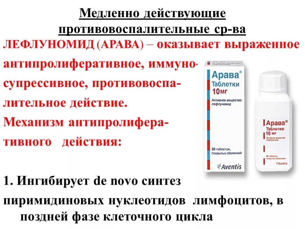 Лефлуномид арава. Лефлуномид механизм действия. Препарат с антипролиферативным. НПВС механизм антипролиферативного действия. Противовоспалительное выраженное действие оказывают препараты.